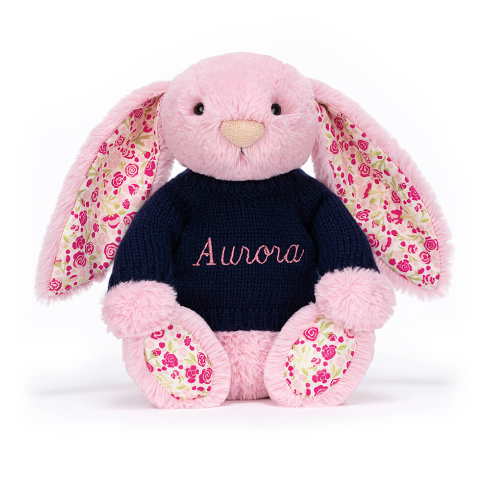 Blushkin Blossom Luxe Bunny with Personalized Navy Jumper — image 5