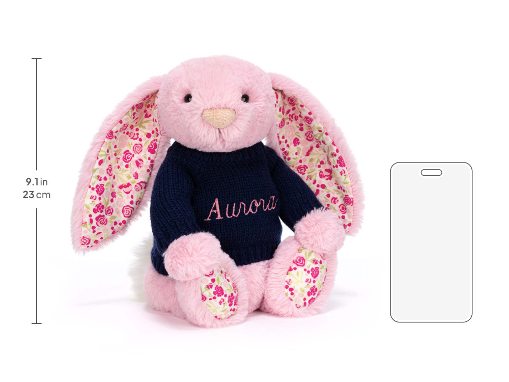 Blushkin Blossom Luxe Bunny with Personalized Navy Jumper — image 6