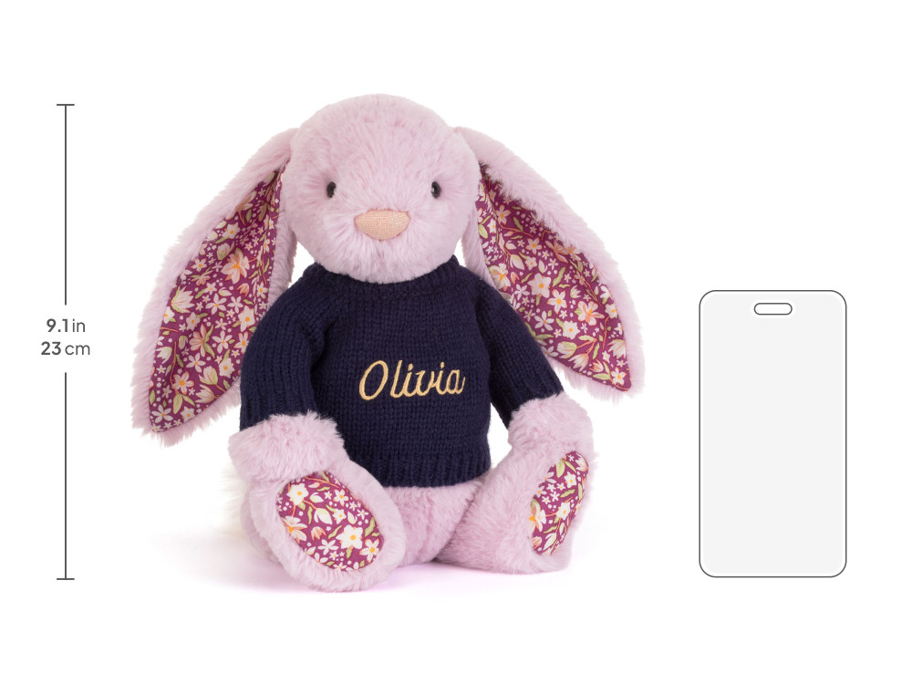 Thistlepop Blossom Luxe Bunny with Personalized Navy Jumper — image 6