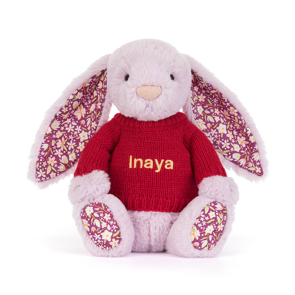 Thistlepop Blossom Luxe Bunny with Personalized Red Jumper — image 5