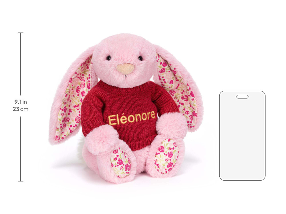 Blushkin Blossom Luxe Bunny with Personalized Red Jumper — image 6