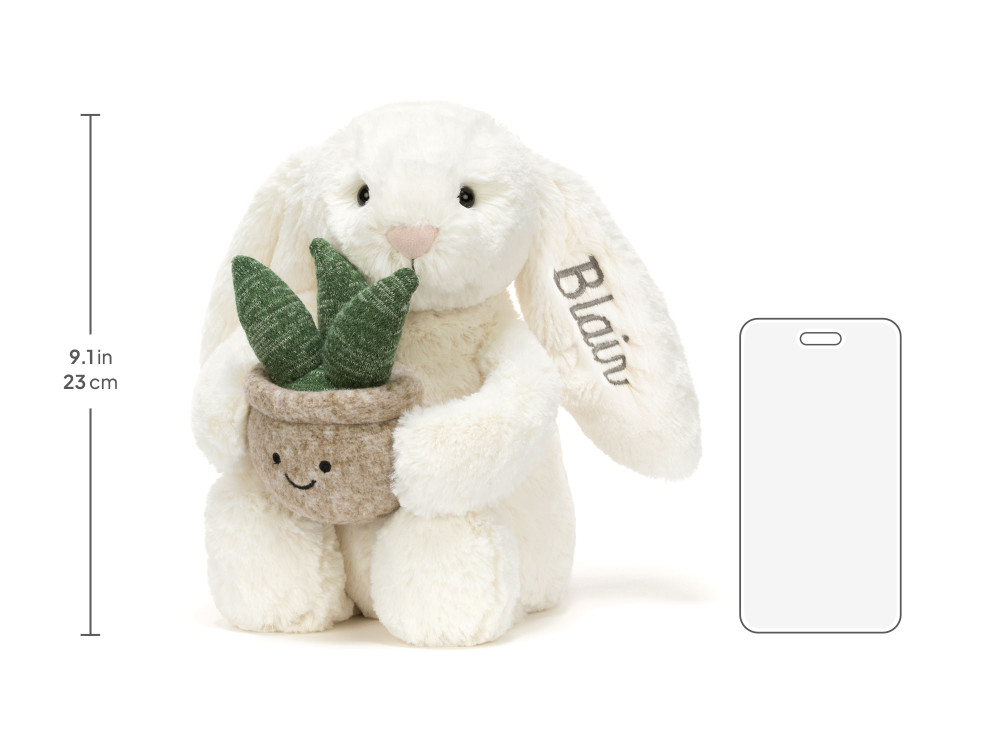 Personalized Cream Bunny with Plant — image 6