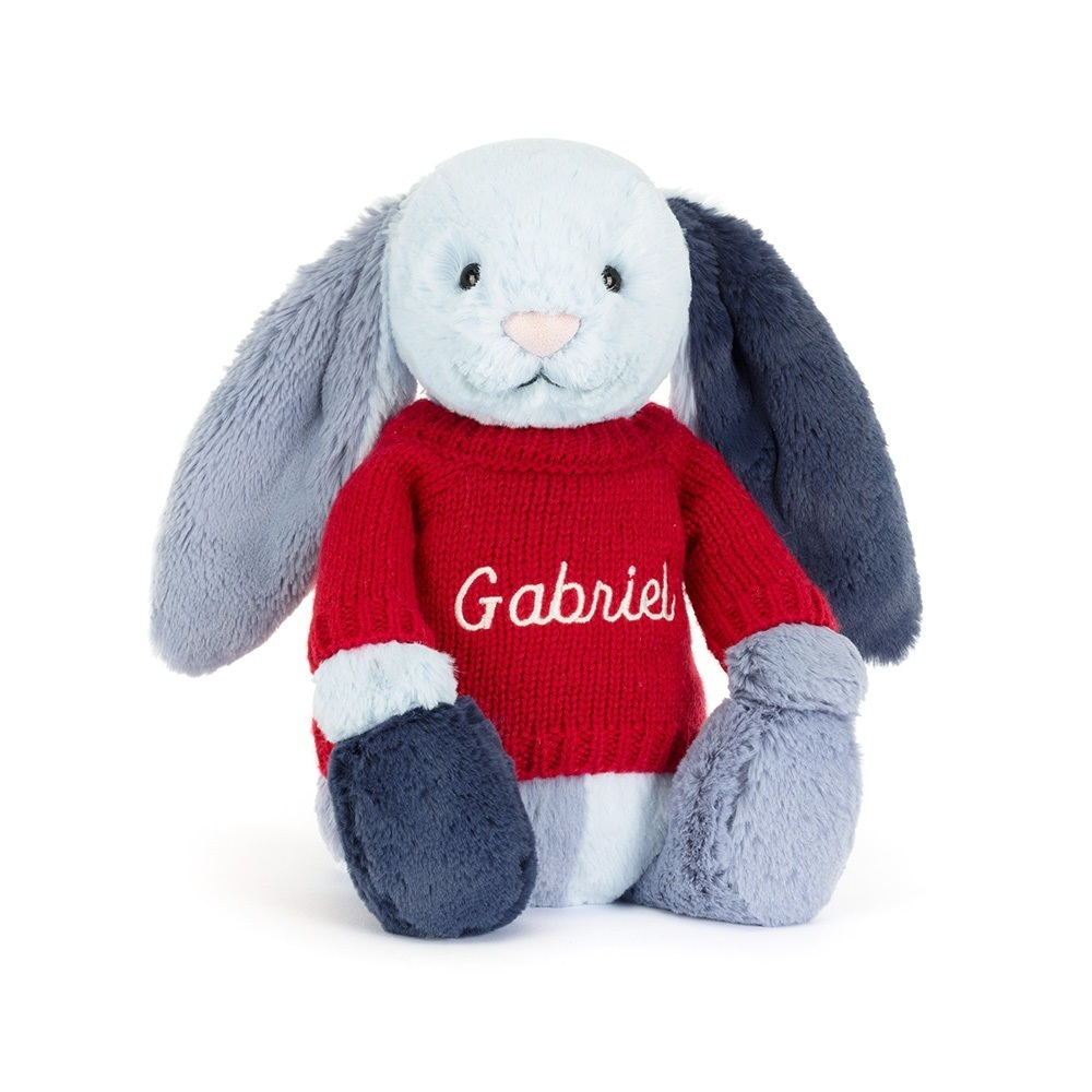 Puddlesea Bunny with Personalized Red Jumper