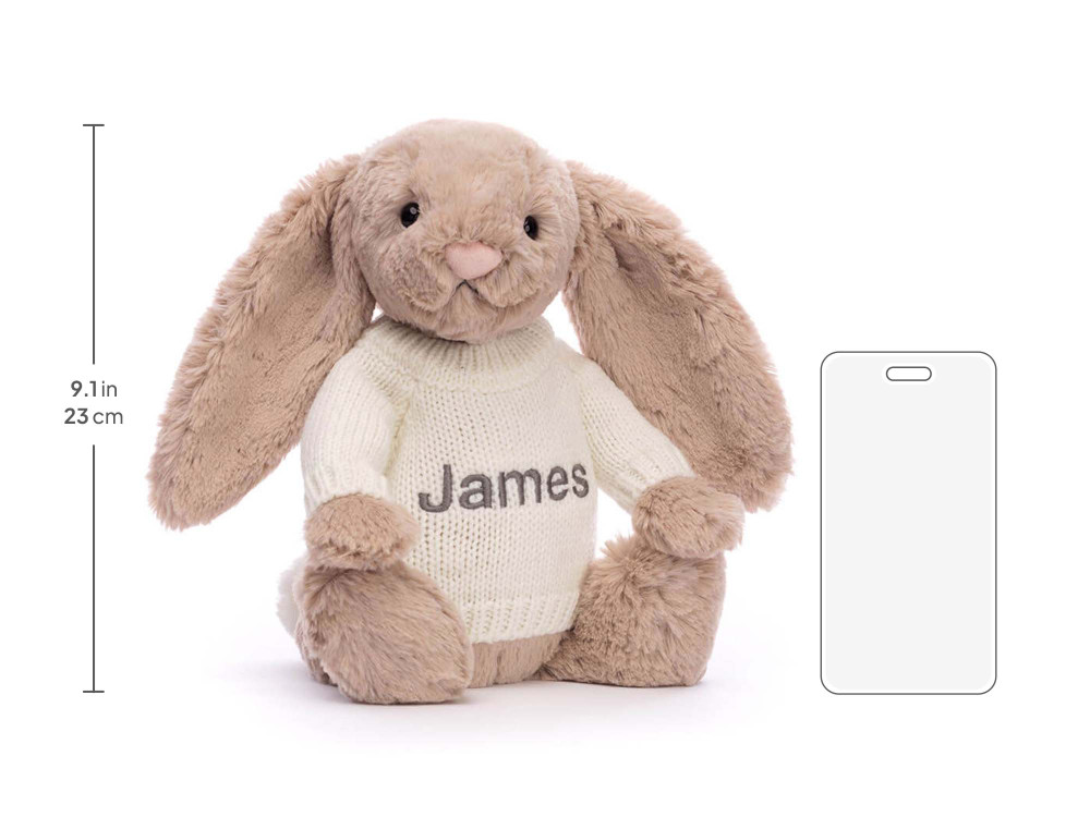 Bashful Beige Bunny with Personalized Cream Jumper — image 5
