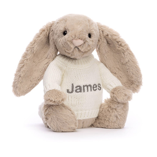 Bashful Beige Bunny with Personalized Cream Jumper — image 6