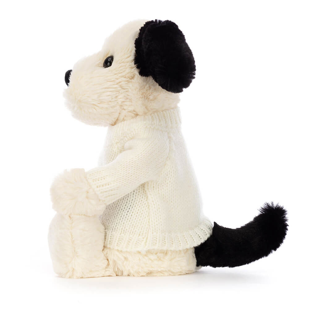 Bashful Black & Cream Puppy with Personalized Cream Jumper — image 3
