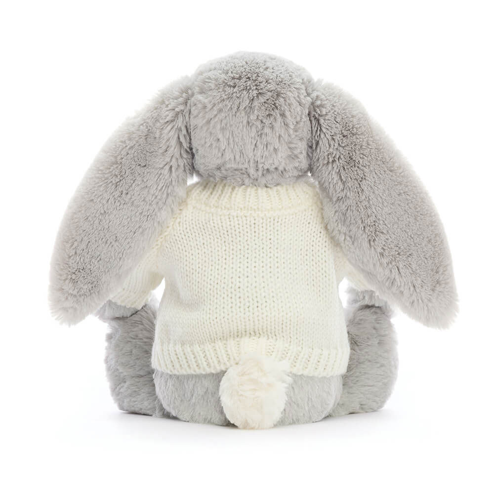 Bashful Silver Bunny with Personalized Cream Jumper — image 4