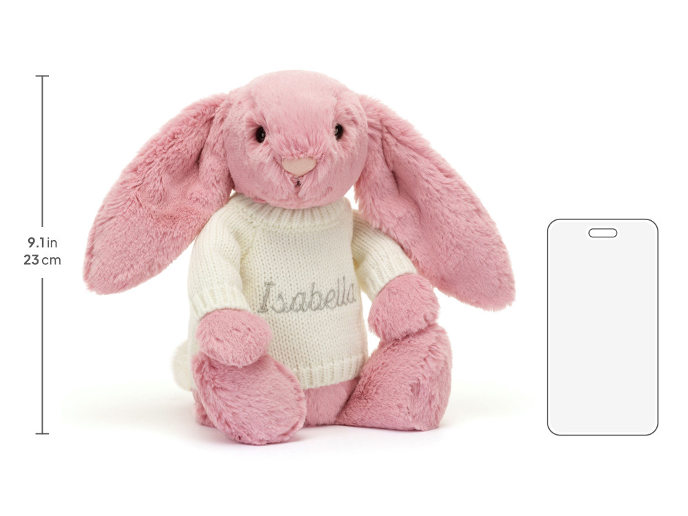 Bashful Tulip Pink Bunny with Personalized Cream Jumper — image 5