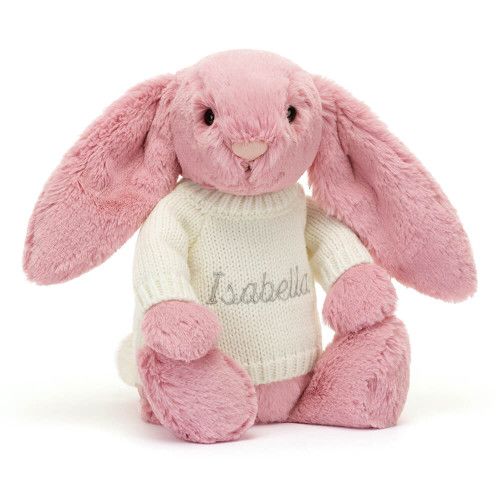 Bashful Tulip Pink Bunny with Personalized Cream Jumper — image 6