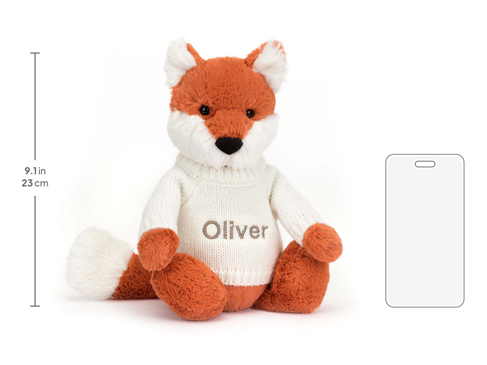 Bashful Fox Cub with Personalized Cream Jumper — image 5