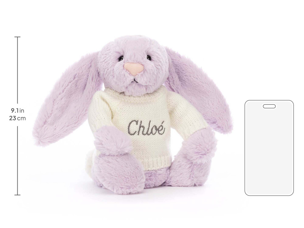 Bashful Lilac Bunny with Personalized Cream Jumper — image 5