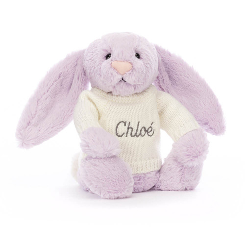 Bashful Lilac Bunny with Personalized Cream Jumper — image 6