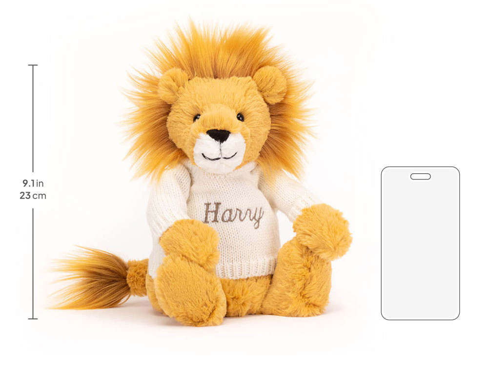 Bashful Lion with Personalized Cream Jumper — image 5