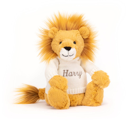 Bashful Lion with Personalized Cream Jumper — image 6