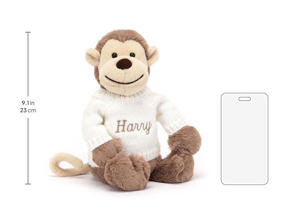 Bashful Monkey with Personalized Cream Jumper — image 5
