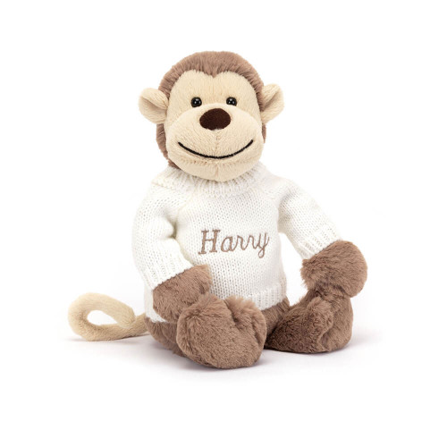 Bashful Monkey with Personalized Cream Jumper — image 6