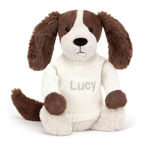 Bashful Fudge Puppy with Personalized Cream Jumper — image 6