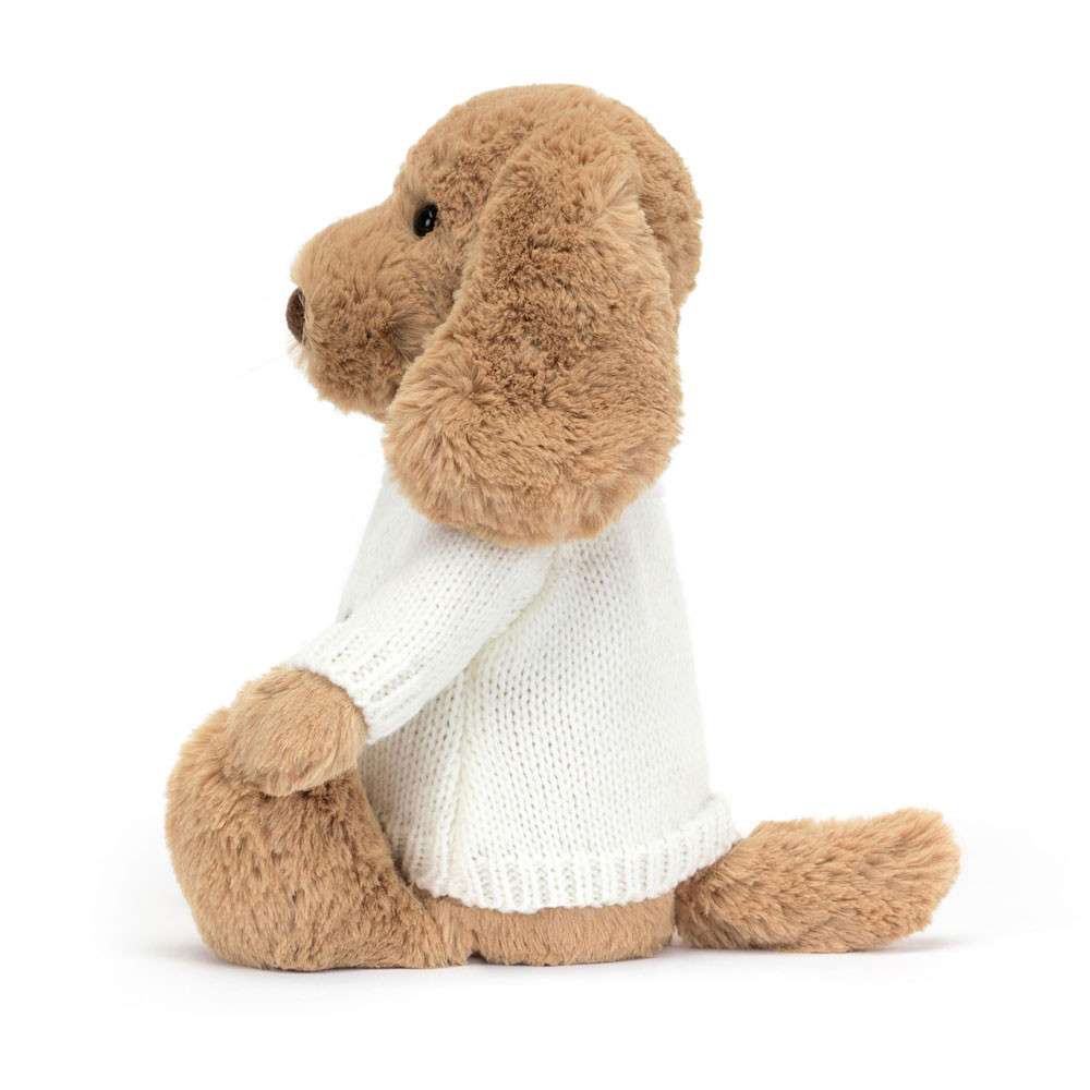 Bashful Toffee Puppy with Personalized Cream Jumper — image 3