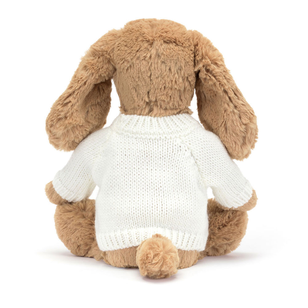 Bashful Toffee Puppy with Personalized Cream Jumper — image 4