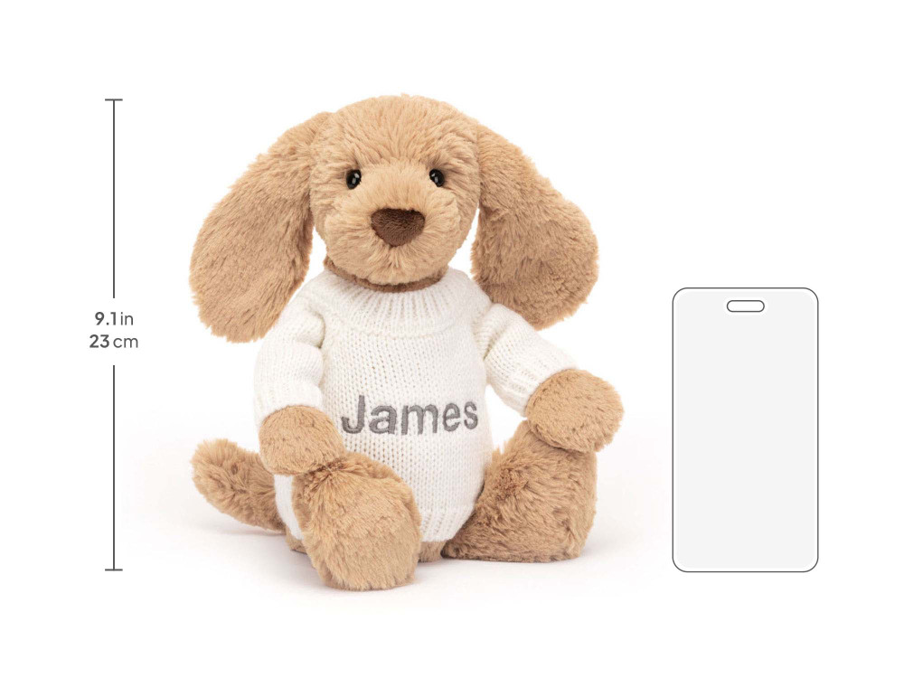Bashful Toffee Puppy with Personalized Cream Jumper — image 5
