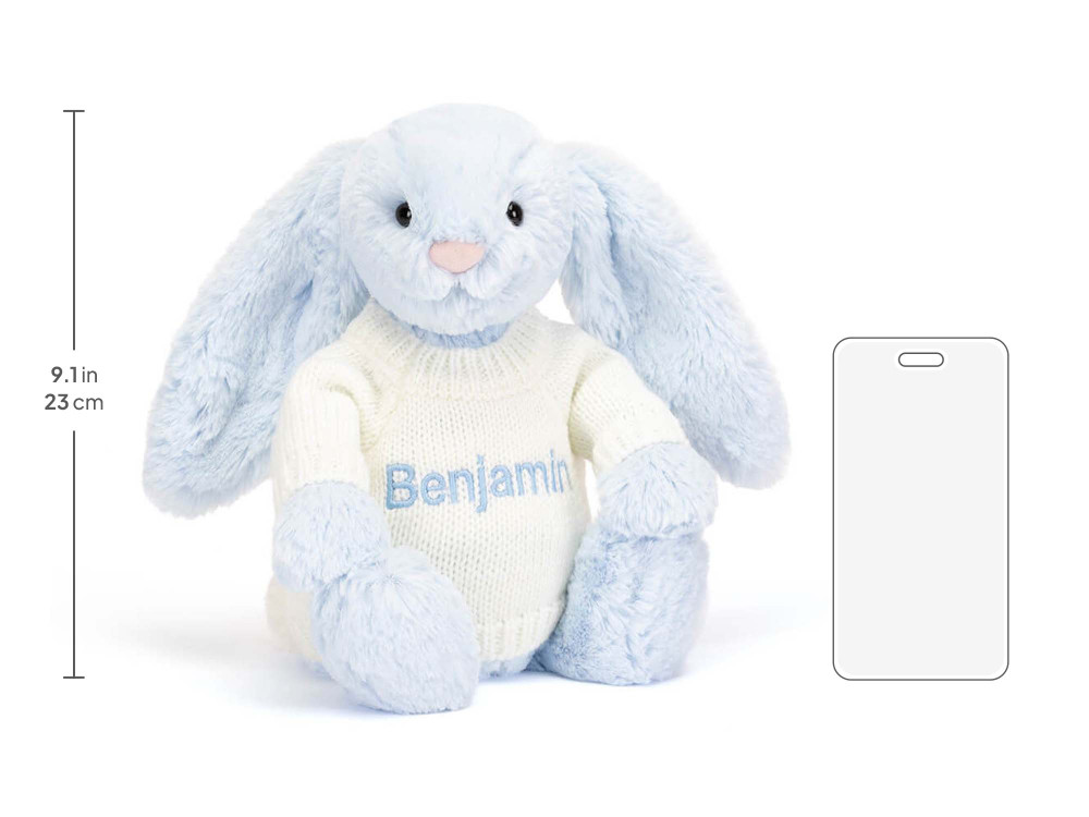 Bashful Blue Bunny with Personalized Cream Jumper — image 5