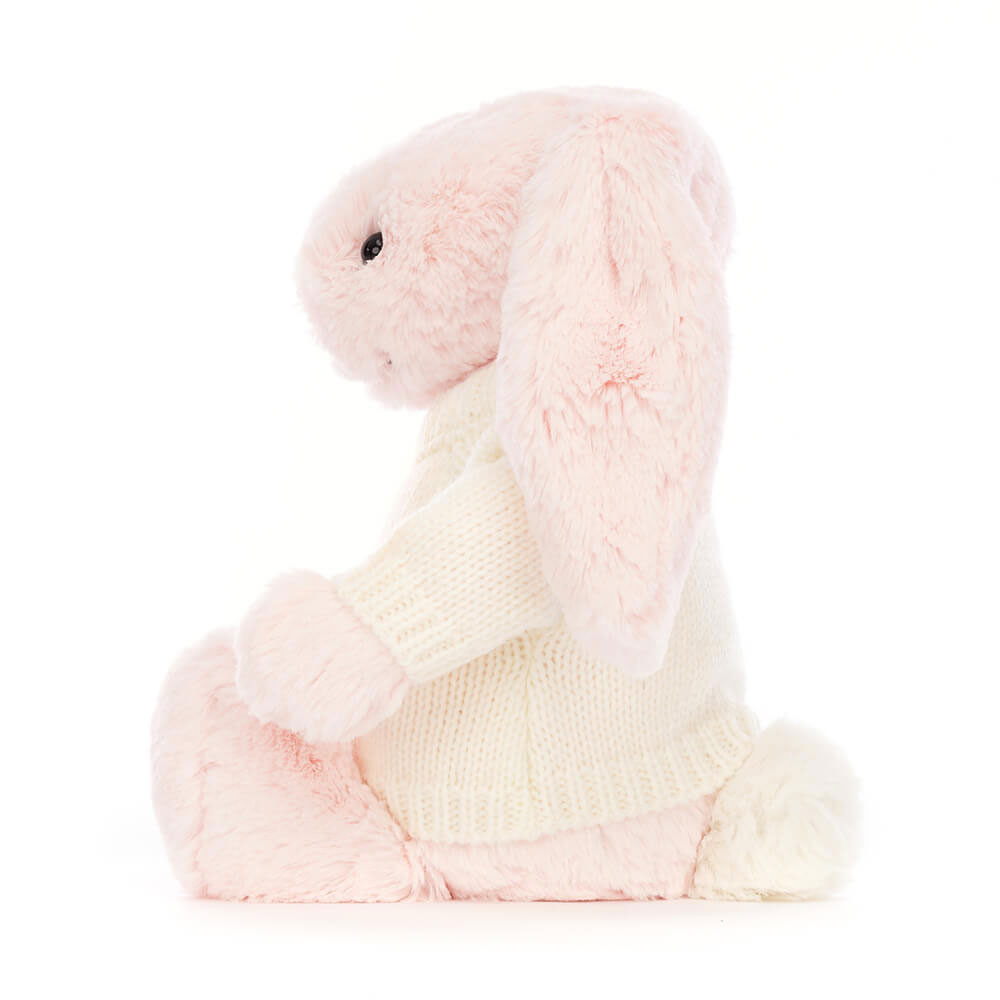 Bashful Pink Bunny with Personalized Cream Jumper — image 3