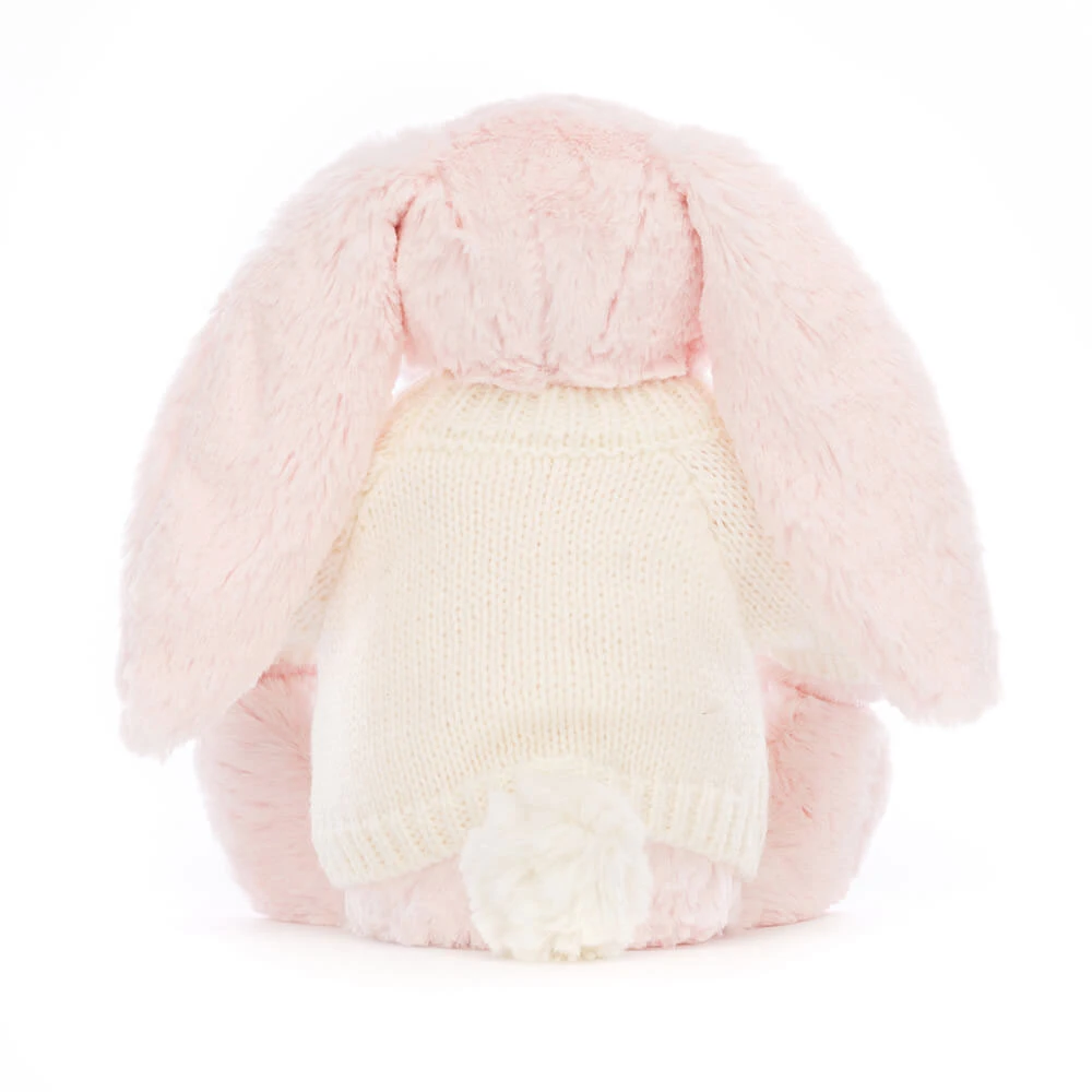 Bashful Pink Bunny with Personalized Cream Jumper — image 4
