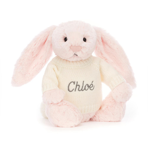 Bashful Pink Bunny with Personalized Cream Jumper — image 6