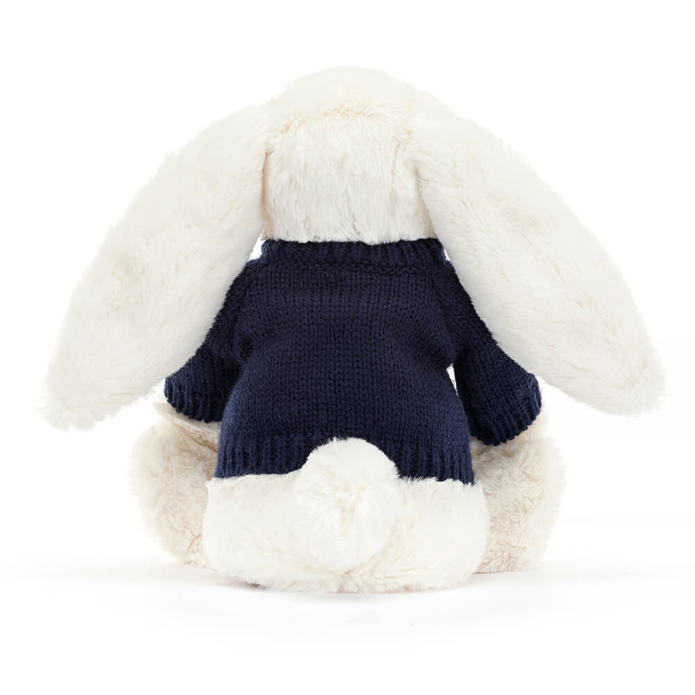 Bashful Cream Bunny with Personalized Navy Jumper — image 4