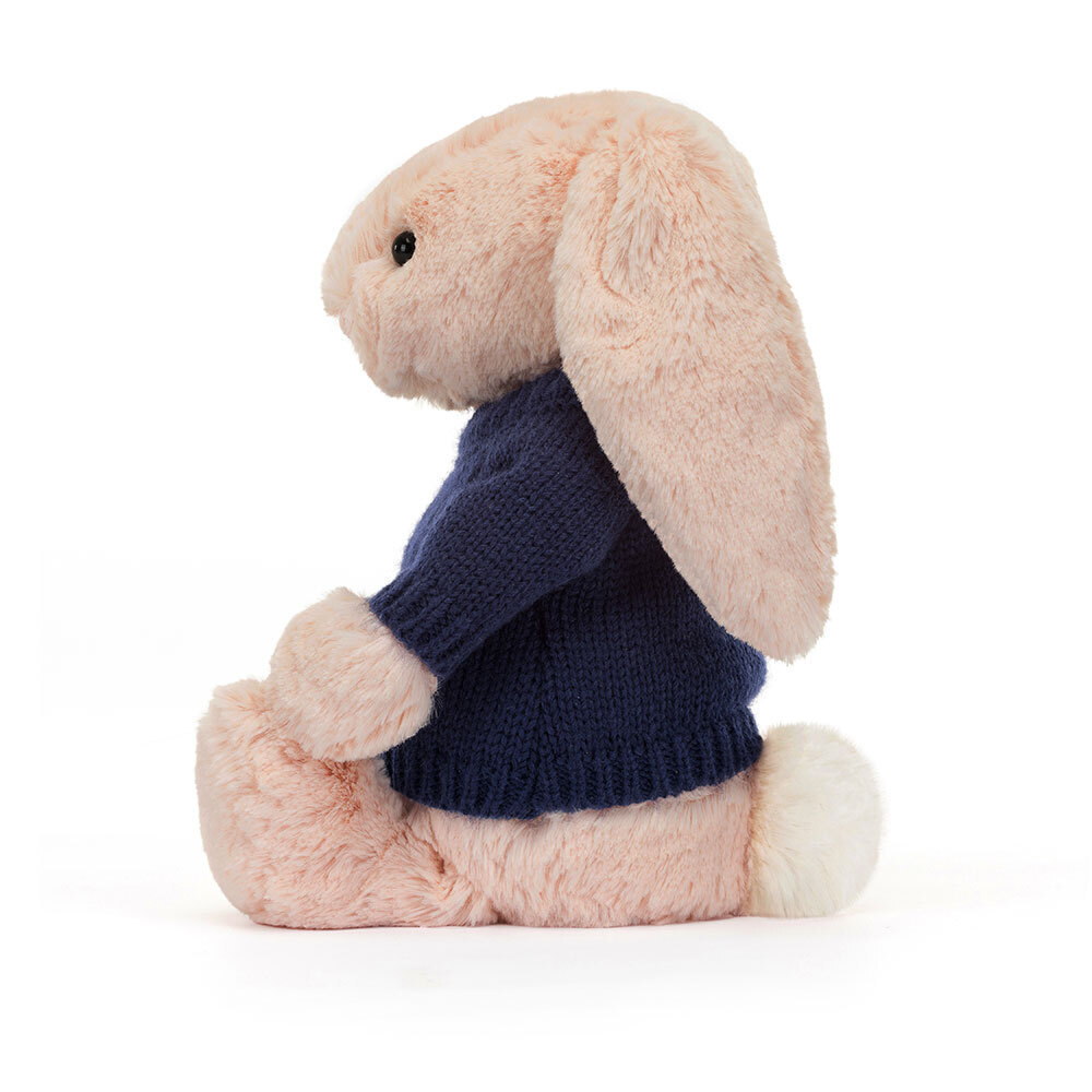 Bashful Blush Bunny with Personalized Navy Jumper — image 4