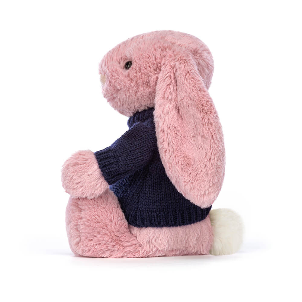 Bashful Tulip Pink Bunny with Personalized Navy Jumper — image 3