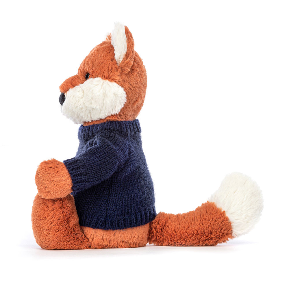 Bashful Fox Cub with Personalized Navy Jumper — image 3