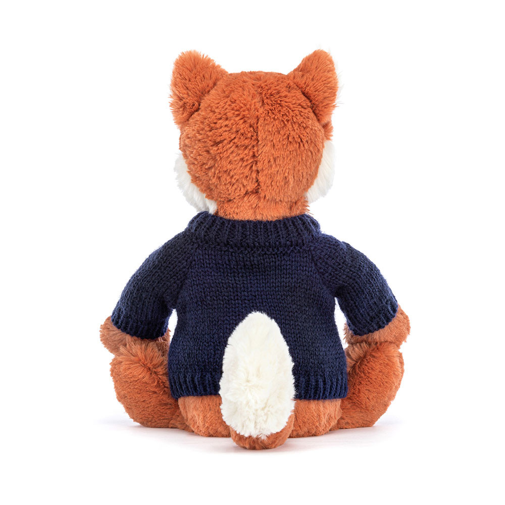 Bashful Fox Cub with Personalized Navy Jumper — image 4