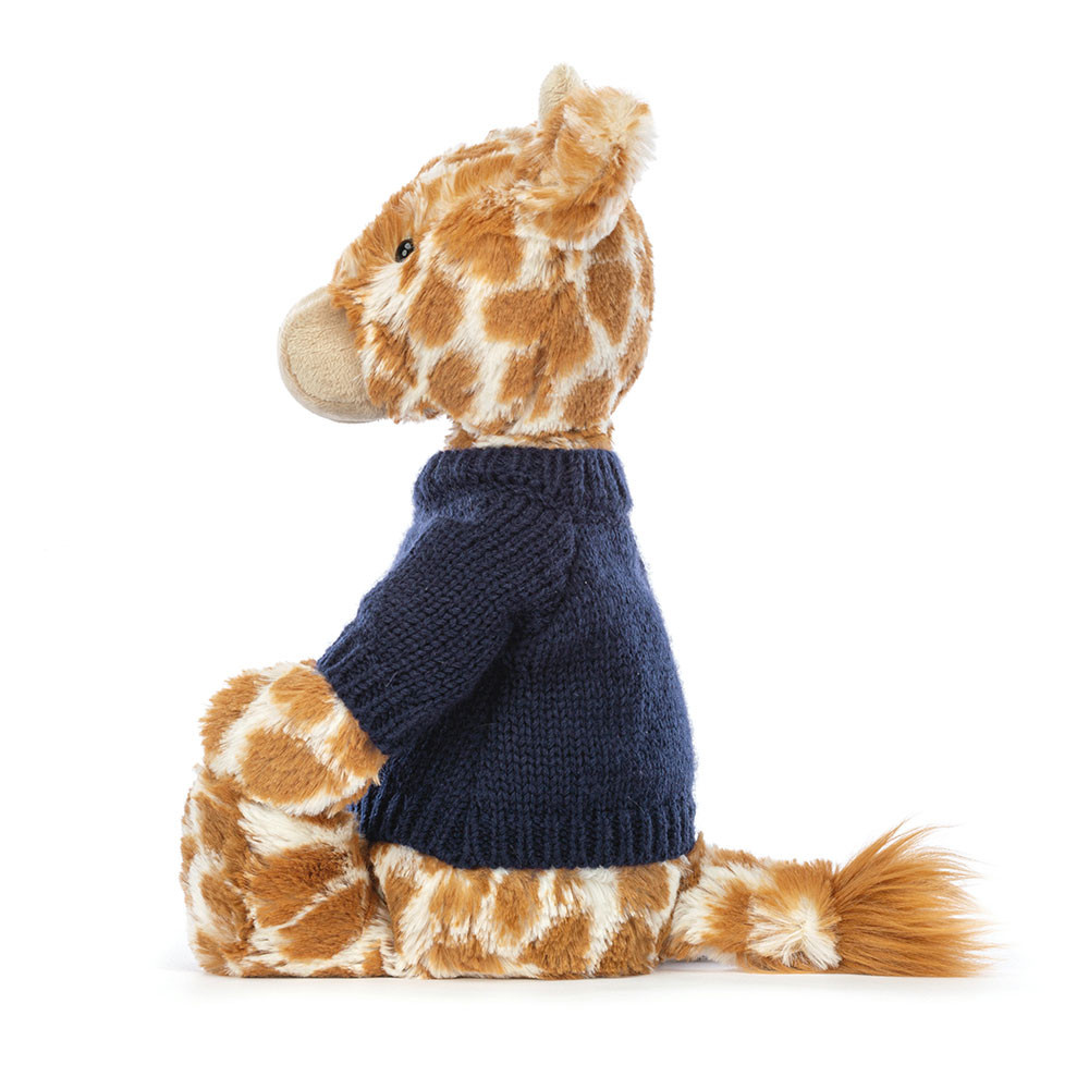 Bashful Giraffe with Personalized Navy Jumper — image 3