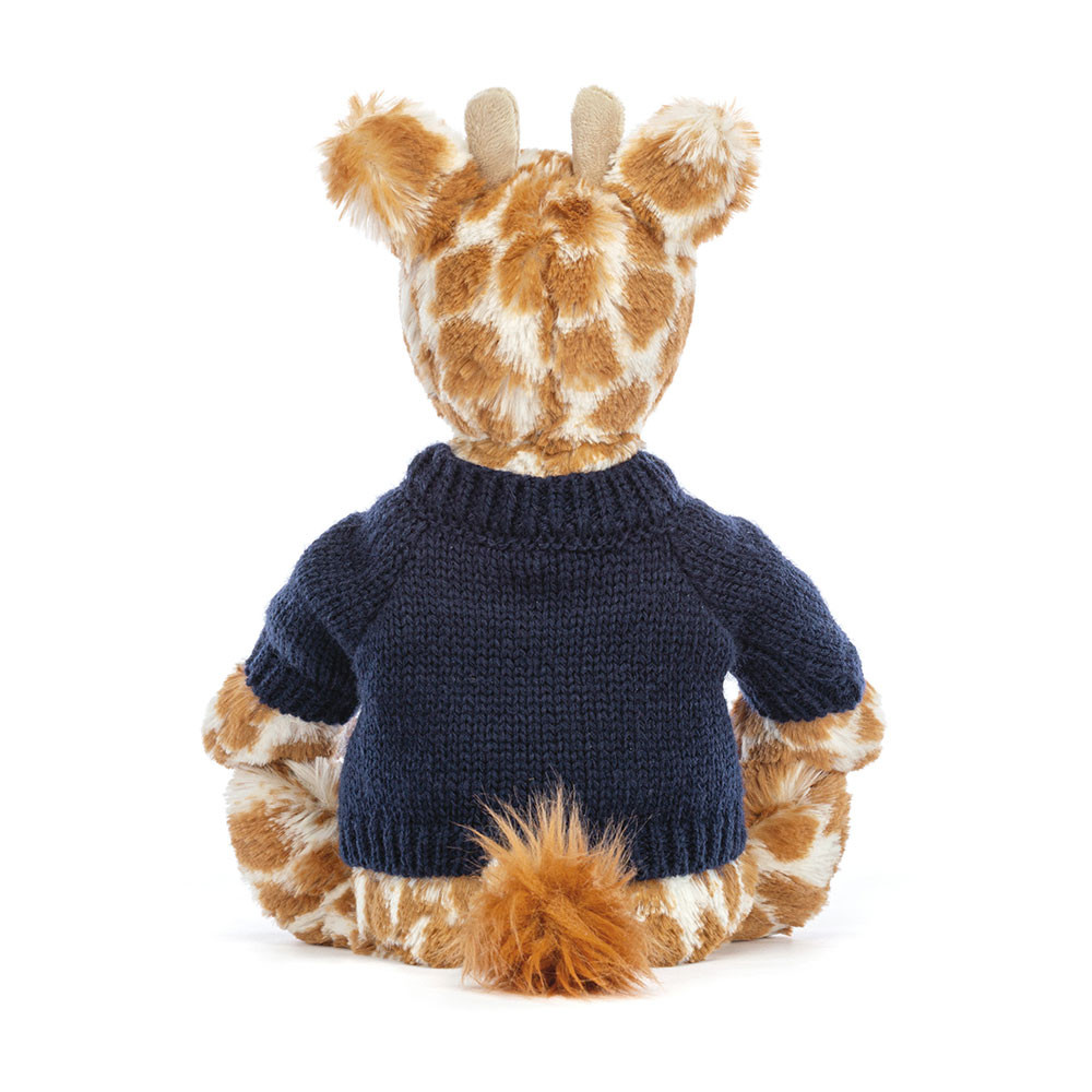 Bashful Giraffe with Personalized Navy Jumper — image 4