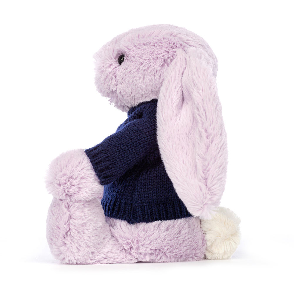 Bashful Lilac Bunny with Personalized Navy Jumper — image 3