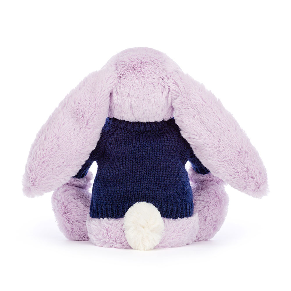 Bashful Lilac Bunny with Personalized Navy Jumper — image 4