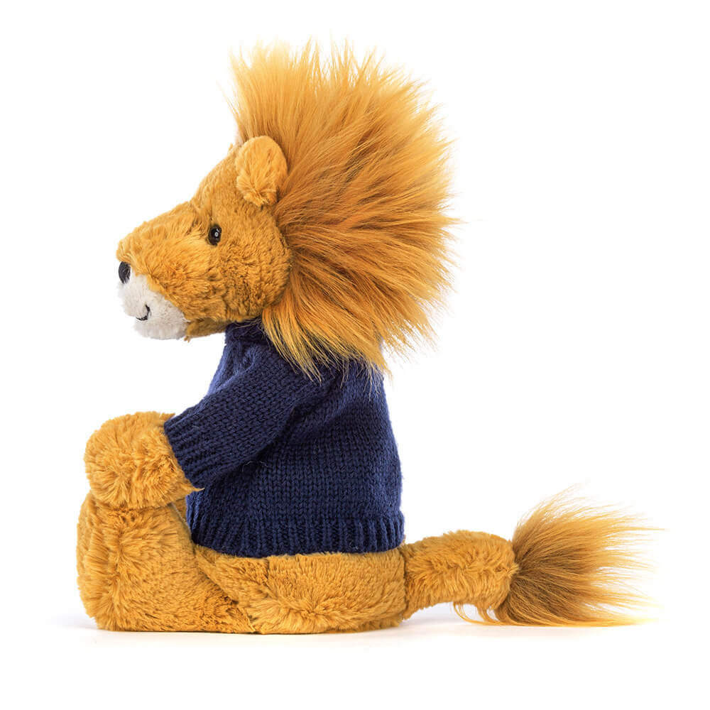 Bashful Lion with Personalized Navy Jumper — image 3