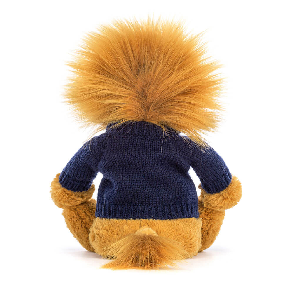 Bashful Lion with Personalized Navy Jumper — image 4