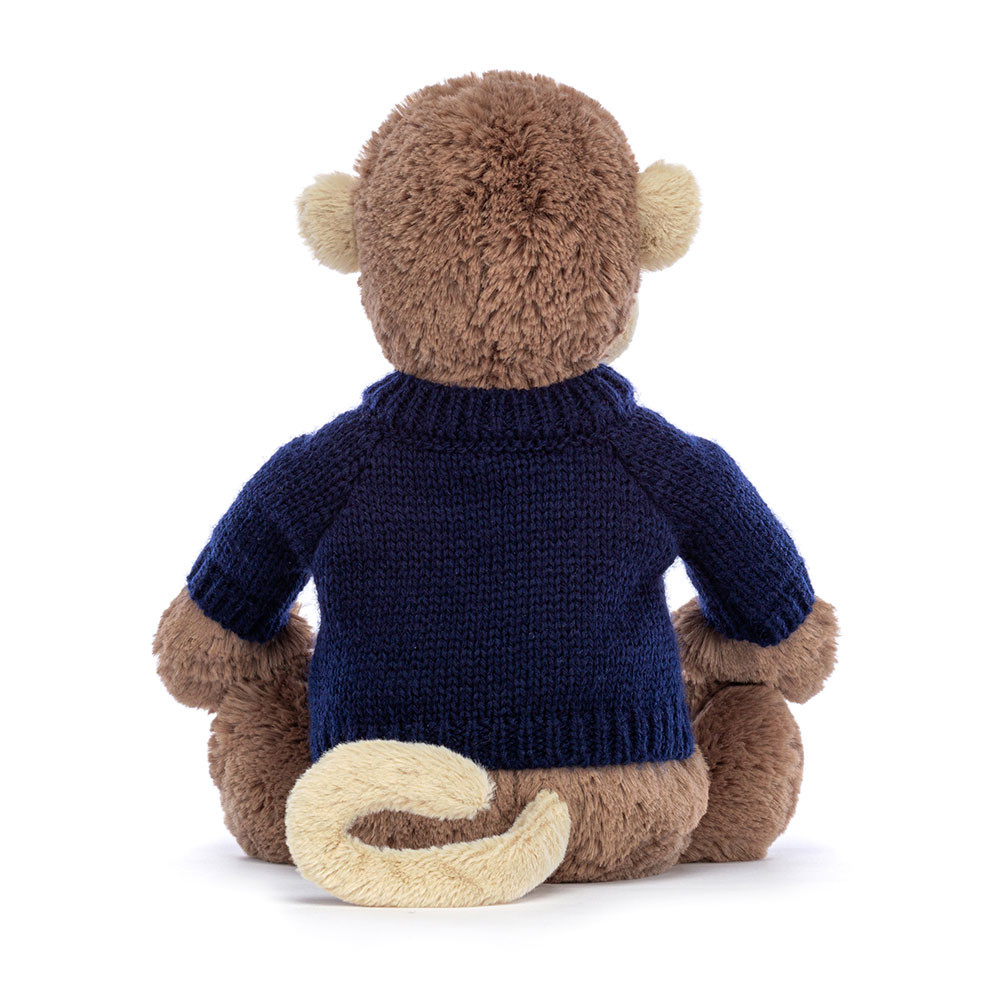Bashful Monkey with Personalized Navy Jumper — image 4