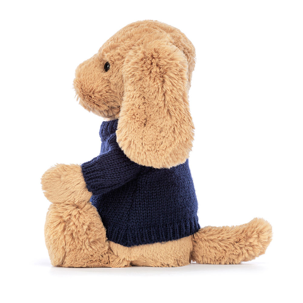 Bashful Toffee Puppy with Personalized Navy Jumper — image 3