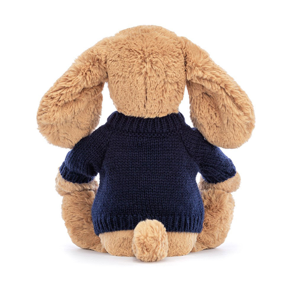 Bashful Toffee Puppy with Personalized Navy Jumper — image 4