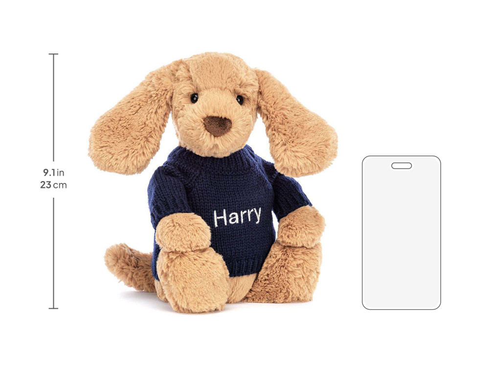 Bashful Toffee Puppy with Personalized Navy Jumper — image 5