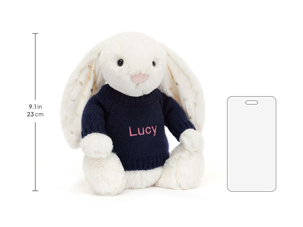 Bashful Twinkle Bunny with Personalized Navy Jumper — image 5