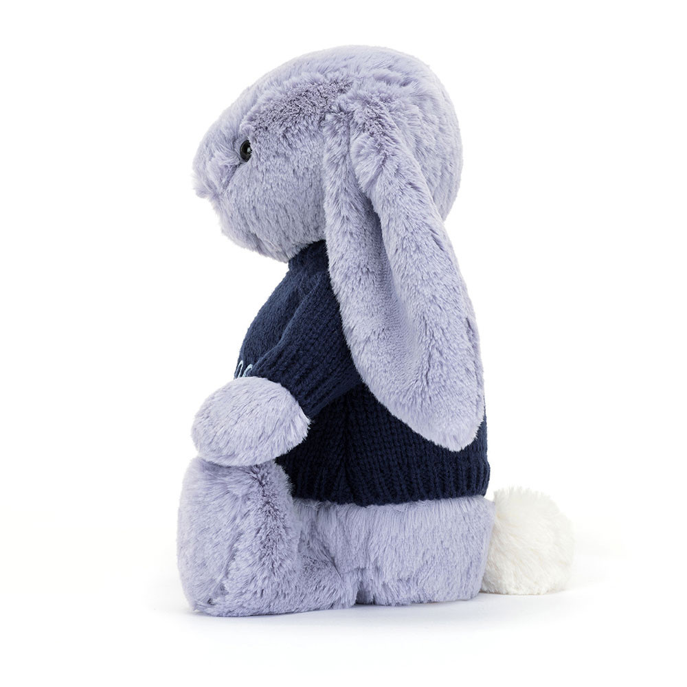 Bashful Viola Bunny with Personalized Navy Jumper — image 3