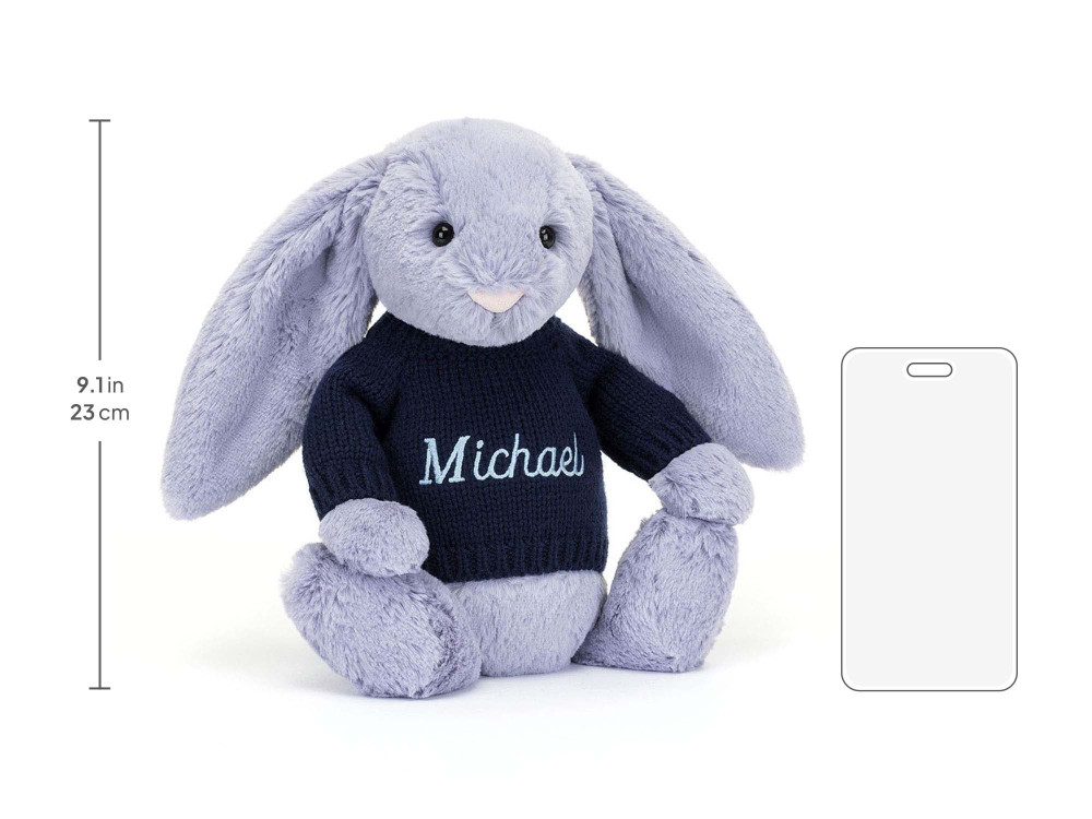 Bashful Viola Bunny with Personalized Navy Jumper — image 5