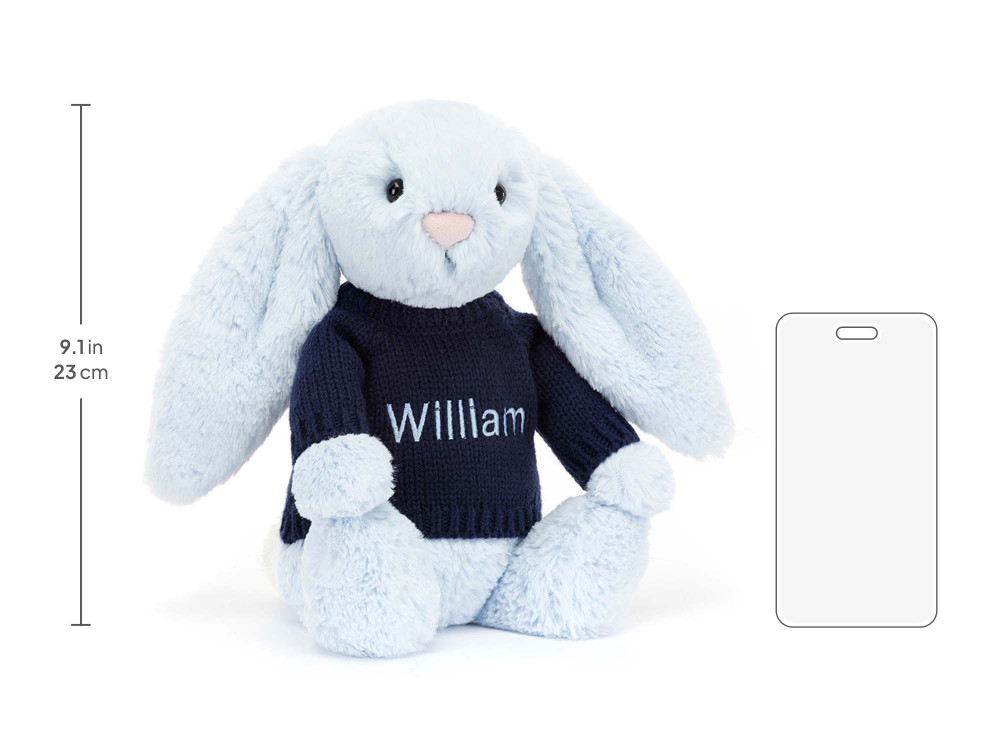 Bashful Blue Bunny with Personalized Navy Jumper — image 5
