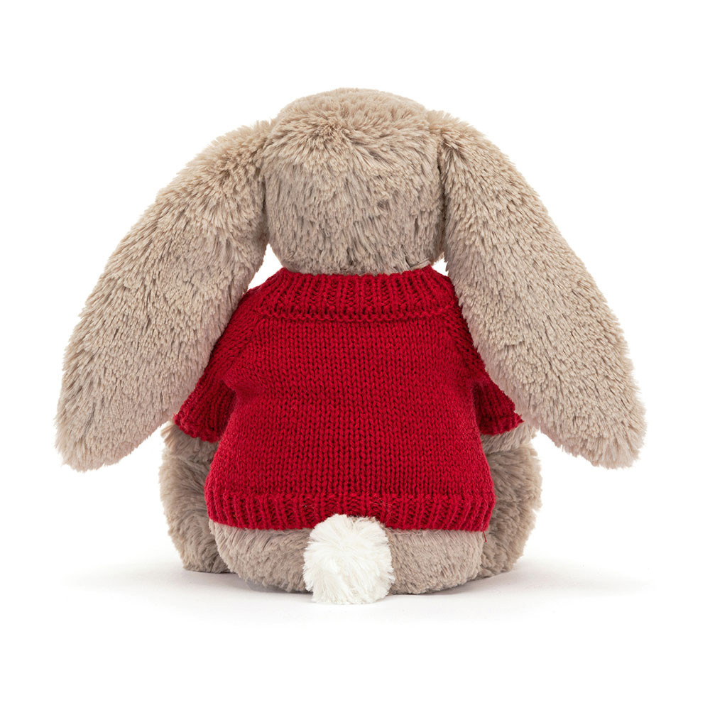 Bashful Beige Bunny with Personalized Red Jumper — image 4