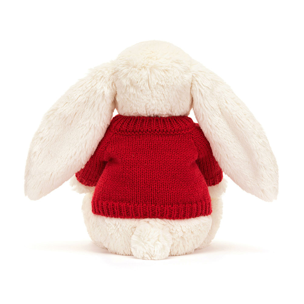 Bashful Cream Bunny with Personalized Red Jumper — image 4