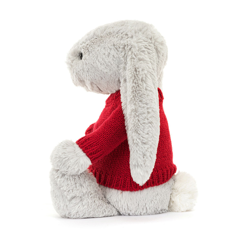 Bashful Silver Bunny with Personalized Red Jumper — image 3
